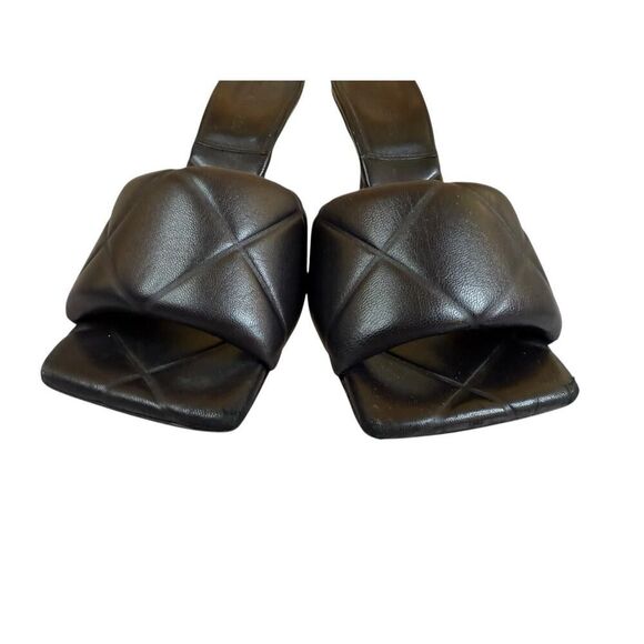 Bottega Veneta Lido 90 Black Quilted Leather Sandals Heels Size 38.5 - Picture 6 of 12